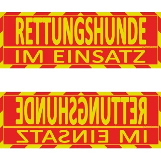 Einsatz Wendeschild WSB2 für die Sonnenblende "Rettungshunde im Einsatz"  "Rettungshunde im Einsatz"