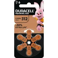 Duracell Duracell Batterie Zinc Air, 312, 1.4V Easy Tab, Retail Blister (6-Pac Batterie, (1,4 V)