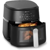 Philips Heißluftfritteuse Airfryer 2000 NA231/00, mit 6.2L, Sichtfenster, 1700 W, RapidAir Technologie und 13 Kochfunktionen, Schwarz/Silber