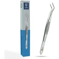 SMI Pinzette 16 cm Gebogene Pinzette Anatomisch Hobby Pinzette DIY Handwerk, gezackte Spitze