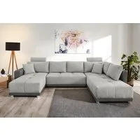 Jockenhöfer Gruppe Wohnlandschaft Orlando U-Form, B: 337 cm, Liegefl. 135x305 cm, mit Bettfunktion, Bettkasten, 2 Kopfstützen & 2 Zierkissen, Federkern