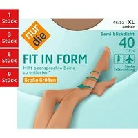 Nur Die Feinstrumpfhose Fit in Form Große Größen 40 DEN Damen (1er/3er/6er/9er Pack 1 St) nylon semi-transparent Fein-strumpfhose durchsichtig frauen multi-pack