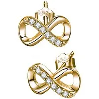 Limana Paar Ohrstecker 5x10mm kleine 925 Silber Unendlichkeit Infinity Ohrringe Zirkonia (inkl. Geschenkdose mit Herz Gravur), Liebesgeschenk Liebe Geschenk für Sie Frauen Damen Freundin Mutter Oma
