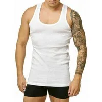 cwonlineshop Unterhemd 4er Sparset Tank-Top für Herren in 100% Baumwolle, weiß (4-St) Feinripp aus 100% Baumwolle