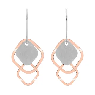 Orphelia 'Inez' Tropfenohrringe aus 925er Sterlingsilber für Damen - Silber/Rosé ZO-7391