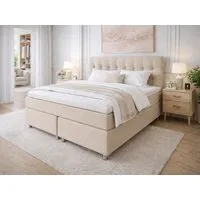 Tesla Dreams Boxspringbett Ronda 7-Zonen-Taschenfederkern, Wendematratze (Härtegrad wählbar) (inkl. Topper, Echtes Boxspring: Taschenfederkern in Box & Matratze), Individuell: H2/H3–H3/H4, 4 Topper zur Wahl, Premium Komfort
