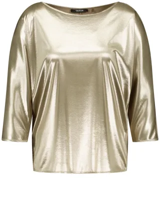 TAIFUN - 3/4 Arm Shirt mit Metallic-Optik grün - Gr. - 34