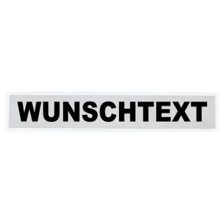 Rückenschild 38 x 8 cm mit Wunschtext | weiß | glänzend | ein- oder zweizeilig | Klett 1-zeilig