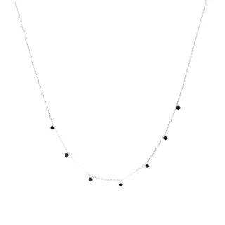Luxenter, Khosar-Halskette aus 925er Sterlingsilber und rhodiniertem Onyx