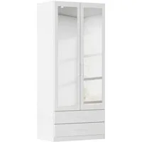 rauch Kleiderschrank Schrank Garderobe Ankleide GAMMA Breiten 91/136/181/226/271/315/360 cm (in 3 Ausstattungen BASIC/CLASSIC/PREMIUM (inkl. SOFT-CLOSE-Funktion) verschiedene Griff-Varianten, mit Spiegel TOPSELLER MADE IN GERMANY