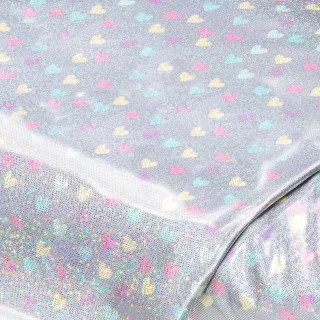 Regenjackenstoff „Folie Herzen“, bunt