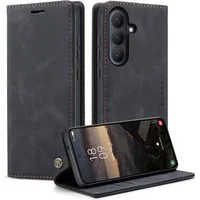CaseMe Handyhülle Premium Hülle für Samsung Klapphülle Samsung S26-Schwarz