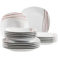 MÄSER Teller-Set SENCILLA, Geschirr Set, Porzellan (18-tlg), 6 Personen, Porzellan, Teller Set