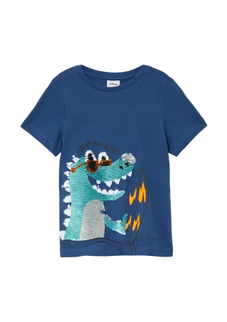 s.Oliver - T-Shirt blau - Gr. - 128/134