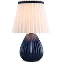 STANBOW Tischleuchte Tischlampe mit Keramikfuß, Nachttischlampe, Schlaf-/Wohnzimmer, Blau, ohne Leuchtmittel, Ein-/Ausschalter, Nachttisch & Sideboard & Esstisch, Modern, Landhaus
