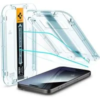 Spigen Displayschutzfolie 2x Displayschutz für iPhone 15 Pro Max Panzerglass Panzerfolie Glas, 2‑tlg. Set, 2 Stück, Tempered Glass, Anti-Fingerabdruck, Case Friendly, Hartglas