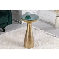 riess-ambiente Beistelltisch ELEMENTS 55cm gold / grün (Einzelartikel, 1-St), Wohnzimmer · Marmor · Metall · rund · Handarbeit · Modern Design