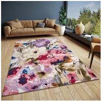 HANSE Home Teppich Atika, rechteckig, Höhe: 5 mm, Floral, Kurzflor, pflegeleicht, Anti-Slip, Glanz, Wohnzimmer