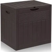 LALAHO Gartenbox Wasserdicht, 126L Kunststoff-Aufbewahrungsbox, für Garten, Terrasse, Balkon, 56x43x53 cm