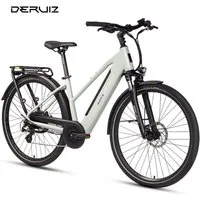 DERUIZ E-Bike Cityrad 28 Zoll, Quartz M/2.0/SUV, 120-160km, Drehmomentsensor, Bluetooth+APP, 8 Gang SHIMANO Altus Schaltwerk, Kettenschaltung, Heckmotor, 483 Wh, (Einheitsgröße 44 cm, hydr. Scheibenbremse, Trapezrahmen), Quartz M, Drehmomentsensor, b