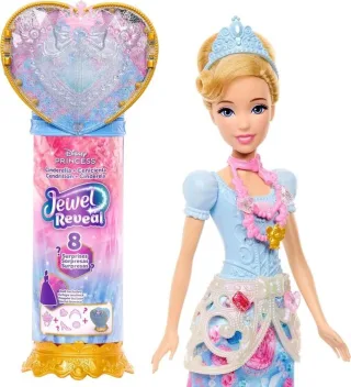 Juwel Reveal Cinderella Puppe mit Überraschungs-Mode und Zubehör