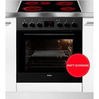 Amica Elektro-Herd-Set EHC 12921 SM, mit Backauszug, Komfortables Kochen und Backen mit leichtem und sicherem Handling