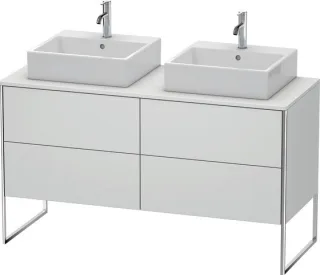 Duravit XSquare Konsolenwaschtischunterbau bodenstehend Weiß Seidenmatt 1400x548x778 mm - XS4926B363 XS4926B3636