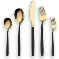 LuxusKollektion Besteck-Set Besteckset Edelstahl 30 Service 6 Schwarz Gold 03. Gold und Schwarz