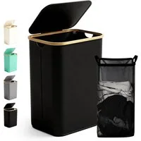 Ribelli Wäschekorb Wäschekorb mit Deckel und Herausnehmbar Wäschesack, Wäschetonne Schmal für Waschküche, Bad, Schlafzimmer, 85L