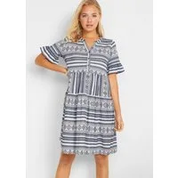bonprix Shirtkleid mit All-Over Print, aus Viskosemischung, lässig geschnitten