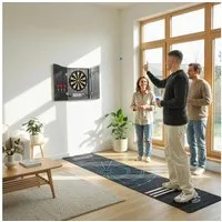 SPORTNOW Dartscheibe Elektronische mit Schrank, Holzoptik, 6 Softdarts, (Dartautomat, 31-tlg., E Dartboard), für 1-8 Spieler