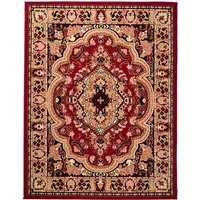Mazovia Orientteppich Orientalisch Vintage Teppich Kurzflor Wohnzimmerteppich Rot, 60 x 100 cm, Fußbodenheizung