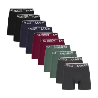 Mario Russo Basic Boxershorts für Herren. Die Boxershorts sind aus Polyester und Elastan gefertigt, wodurch der Stoff sehr dehnbar ist. Marke: Mario RussoModellname: basic boxersKategorie: Boxershorts für HerrenMaterialien: Baumwolle/ElastanFarbe: gr