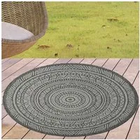 Carpetia Outdoorteppich zeitlos, rund, Höhe: 5 mm, pflegeleicht, wetterbeständig, für Innen- und Außenbereich geeignet