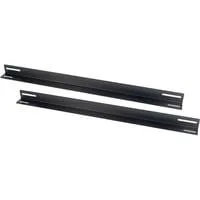 Gerätetäger 650 mm, Einbauschienen schwarz, 1 HE, 2 Stück