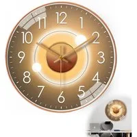 MOPUEA Wanduhr 30 cm große Vintage-Wanduhr Quartz Lautlos aus Metall Deko-Uhren (Ohne Tickgeräusche Küchenuhr für Wohnzimmer, Zimmer, Büro, Restaurant)