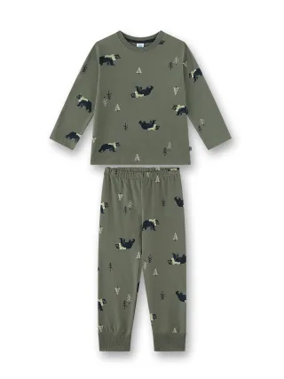 Sanetta - Schlafanzug lang olive - Gr. - 128