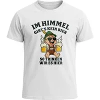 MoonWorks Print-Shirt Herren T-Shirt für das Oktoberfest Im Himmel gibt's kein Bier Engel mit Print