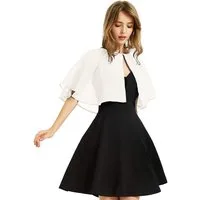 Zaewry Bolero Damen-Bolero aus Chiffon,Halbarm, kurzes Abendkleid-Schal Schal, Hochzeit, Cape, Bolero, Chiffon Coverup,Sommer Strickjacke