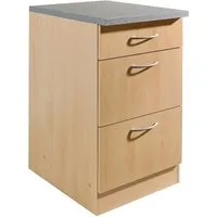 wiho Küchen Unterschrank Kiel 50 cm breit, 60 cm tief, mit 2 großen Auszügen und 1 Schublade