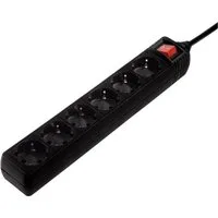 Hama 6fach Steckdosenleiste mit Schalter 00047760 Steckdosenleiste, erhöhter Berührungsschutz, mit Schalter