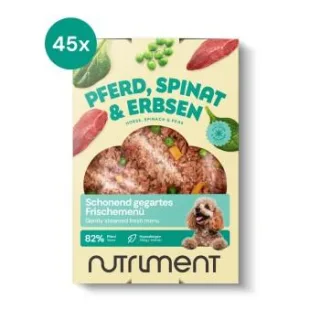 Nutriment Frischemenü Pferd, Spinat & Erbsen 45x400 g