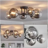 hofstein Deckenleuchte Deckenlampe aus Metall/Glas in Schwarz/Rauchfarben/Klar, ohne Leuchtmittel, Leuchte mit Glasschirmen (12 cm, 15 cm), 6 x G9, ohne Leuchtmittel