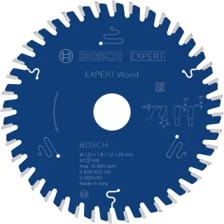 Bosch EXPERT Wood Kreissägeblatt, 120x20 mm, Z40 - 2608902136