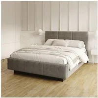 FDM Polsterbett ALMADA modern mit Bettkasten MADE IN EU - mit Cord Bezug (verfügbar 90x200 120x200 140x200 160x200 180x200cm, Bettrahmen, Bett, mit großen gepolsterten Kopfteil, mit Bettkasten zum aufklappen), Hebbarer Metallrahmen, Bettkasten, mit/o