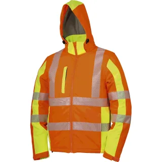 Softshellwarnjacken EN 20471 Klasse 3 orange/gelb - 490780GR.XL