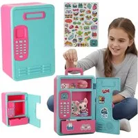 COIL Spardose Elektronisches Sparschwein, Geldkassette, Mini-Tresor, Geheimfach, PIN-Code, Banknoten und Münzen, Soundeffekte, Aufkleber