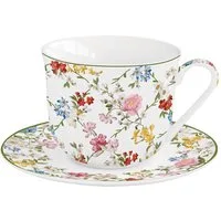 EasyLife Tasse Garden Dreams, Porzellan, Spülmaschinengeeignet, Mehrfarbig, Blumenranken, H: 9.5cm