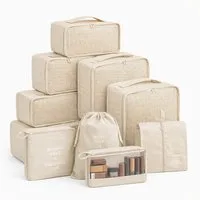 Travelfreund® Kofferorganizer 8er Set Kofferorganizer mit Kosmetiktasche und Packtaschen (Set, 8-tlg., 8x Packtaschen), Faltbar / Verstaubar / Wasserabweisend
