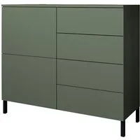 borchardt Möbel Kommode Haama, modern, grifflos, Metallfüße, praktisch, 2 Türen, Push-To-Open, verstellbare Einlegeböden, viel Stauraum, Breite 93cm